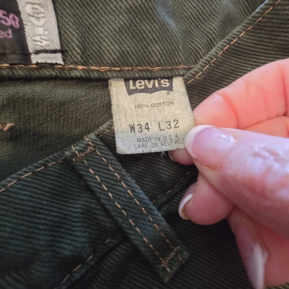 Vintage 1993 Levis Silver Tab Jeans Mens 34x32 Green Baggy USA Grunge Skater EUC